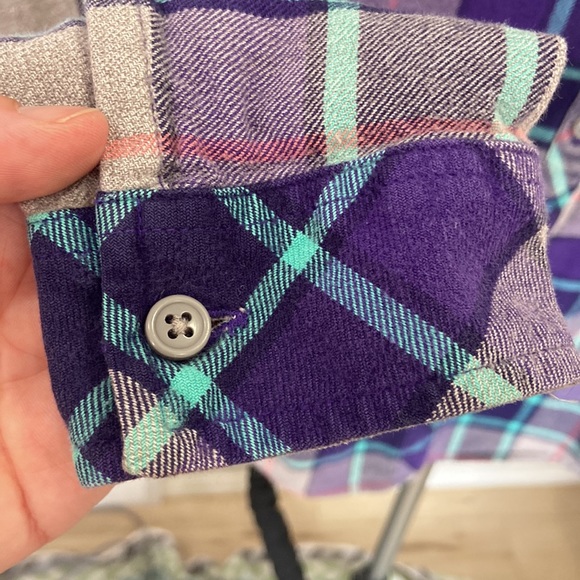 Columbia Simply Put plaid long sleeve flannel button up shirt women size small - Picture 5 of 7